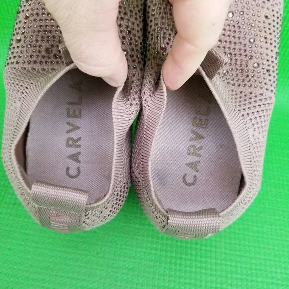 ✅Carvela Janeiro Embellished Knitted Trainers BLUSH Pull On Sneakers Women's 36 - Picture 6 of 13